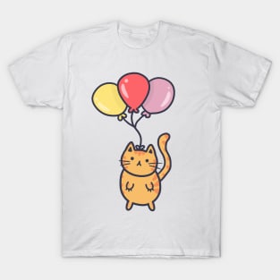 cute floating ballon cat T-Shirt